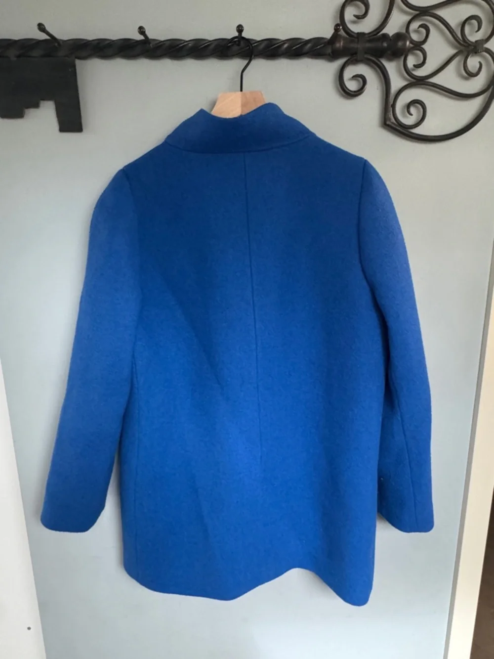 J.Crew Mercantile Blue Women's Wool-Blend Stand Collar Coat - Picture 3 of 3